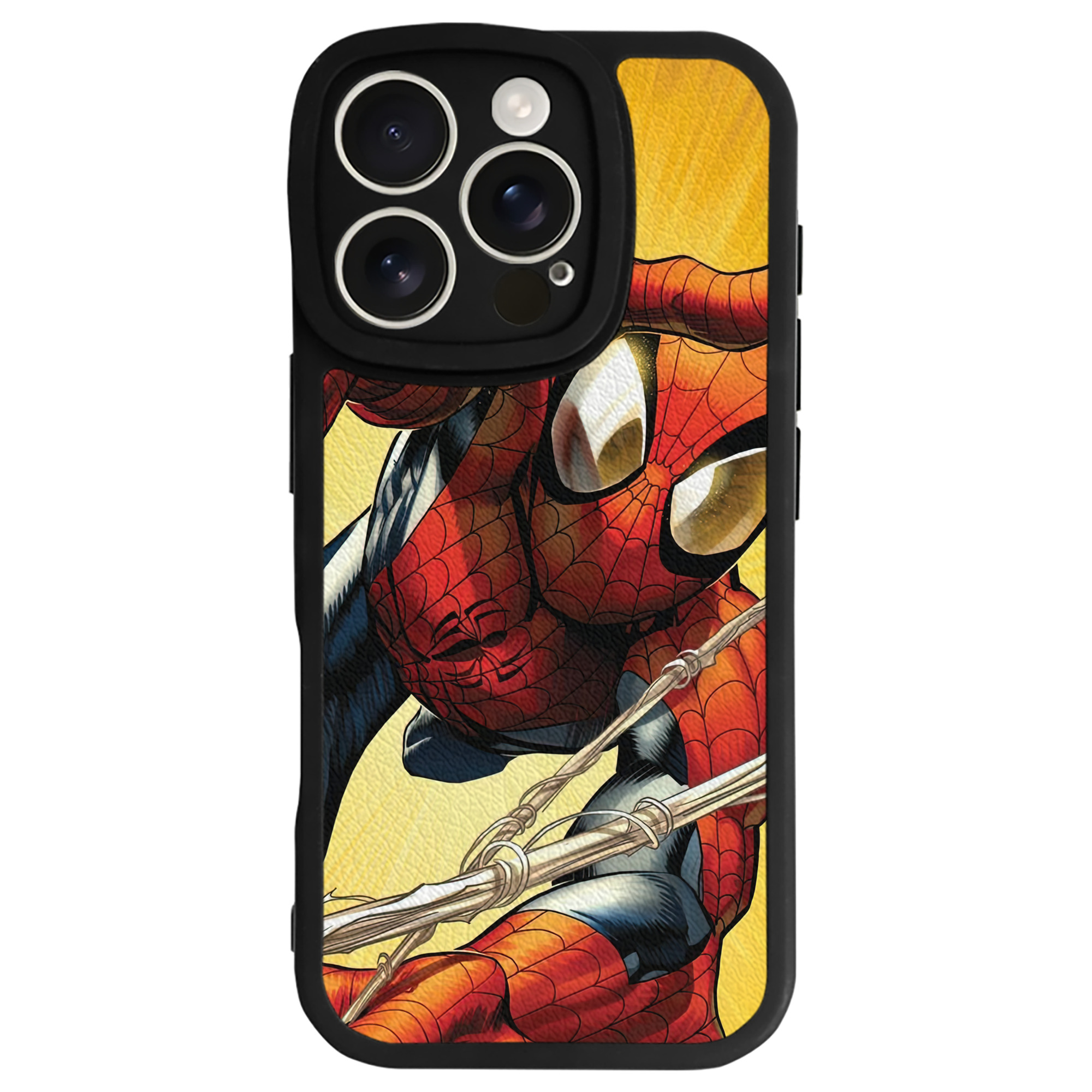 （画像用） Spider Man スパイダーマン 【iPhone 16シリーズ対応】シリコンスマホケース（レザー調） 材質：シリコン